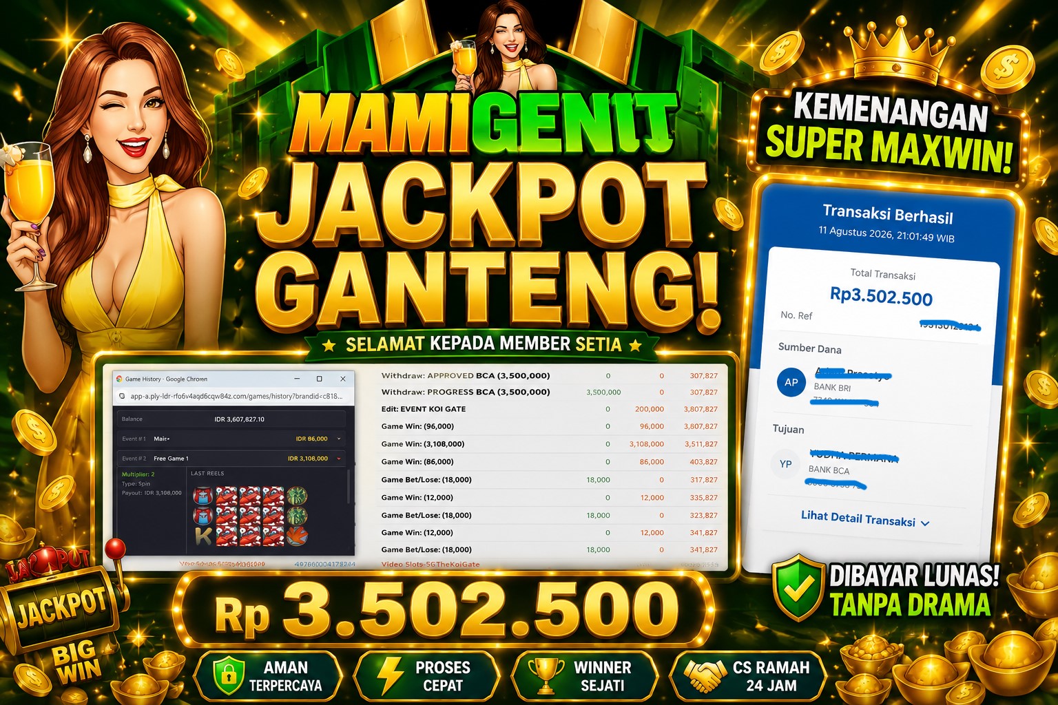 MAMIGENIT - JACKPOT DI SEBESAR RP.3,500,000,- DI GAME KOI GATE